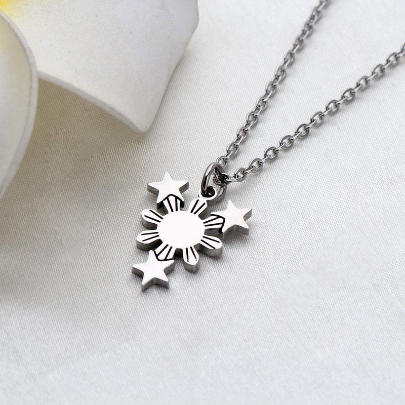 MYOSPARK Philippines Sun Necklace - Star Necklace Philippine Pride Jewelry Gift For Filipino - Image 3